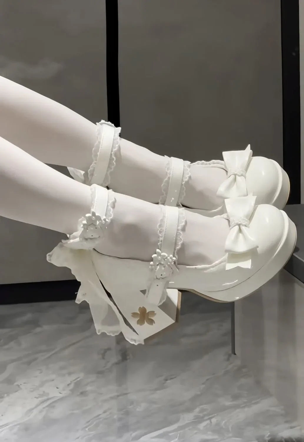 Lovely Girls Lolita Butterfly Knot High Heels Platform Shoes