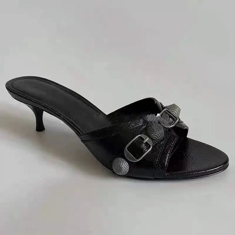 Brand Shoes Black High Heels Sharp Pointed Suede Pumps Elegant Shallow Mouth Etiquette Shoes Mujer Zapatos