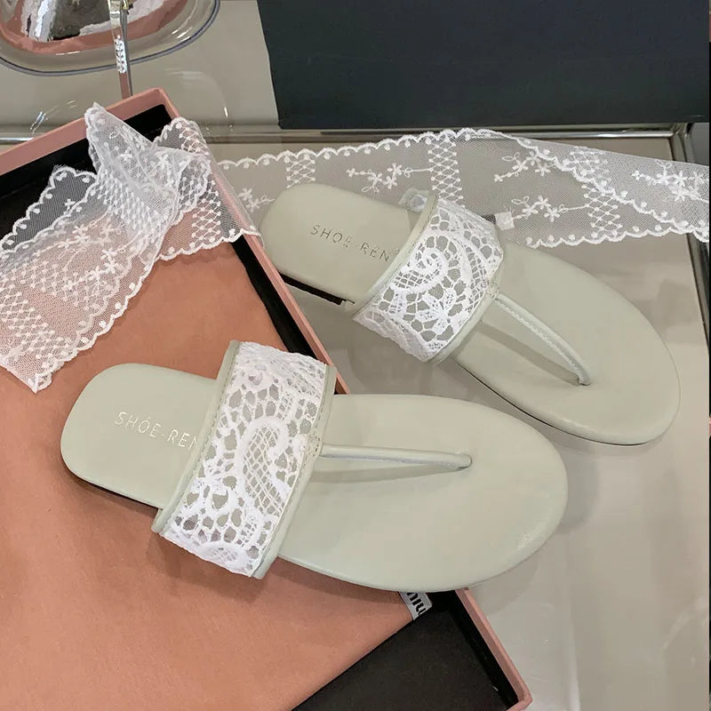 Beach Slides Round Toe Flats Slippers Shoes Flip flops Flats Sandals Shoes
