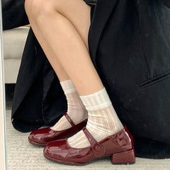 Shoes Woman Oxfords All-Match British Style Footwear Leather Preppy Dress Retro Med Mary Janes