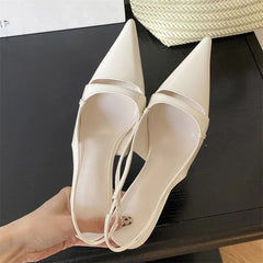 Design Hollow Out Pointed Toe Street Style Thin Low Heels Street Style Stripper Sandals Shoes