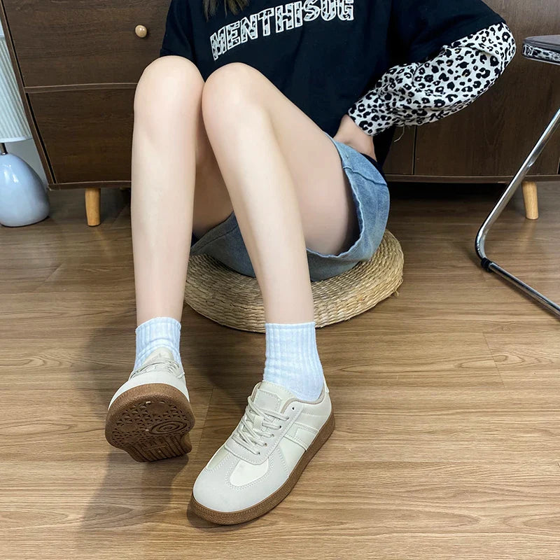 shoes lace-up outdoor walking shoes sneakers comfortable flat shoes
