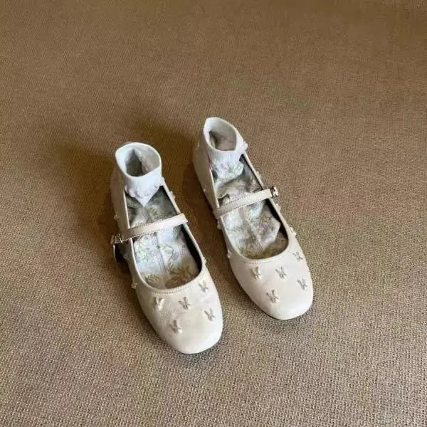 Leather Shoes Soft All-Match Shallow Mouth Modis Casual Sneakers Flats Round Toe Genuine Leather Dress Mary