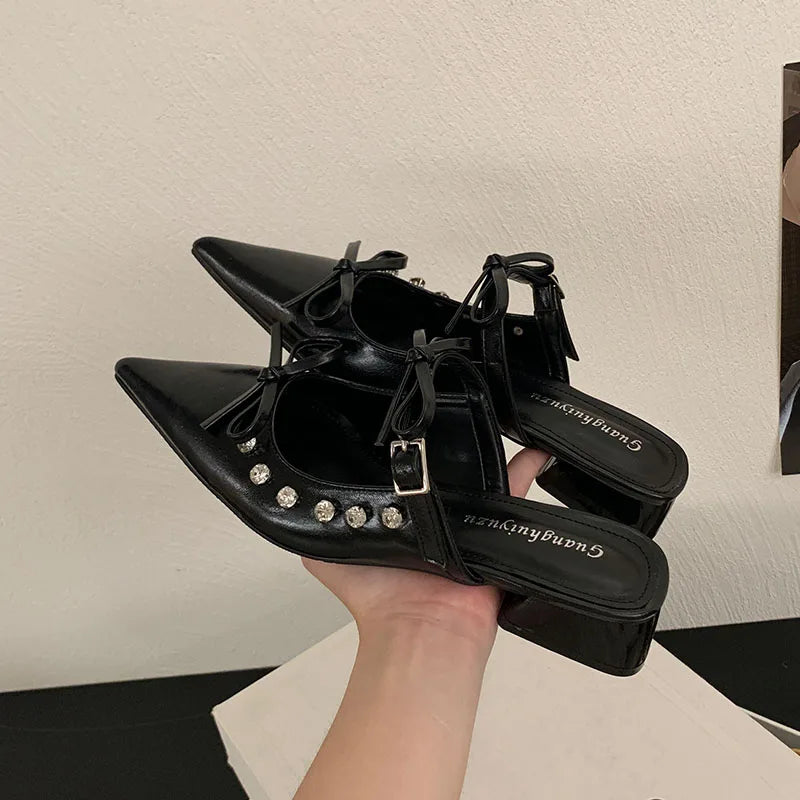 Butterfly-Knot Footwear Flats With Shoes