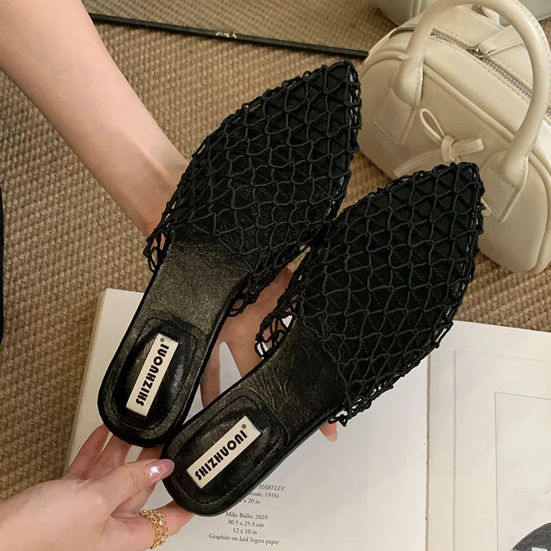 Pointed Toe Flats Slippers Footwear Sandals Shoes Beach Slides Flats Slippers Shoes