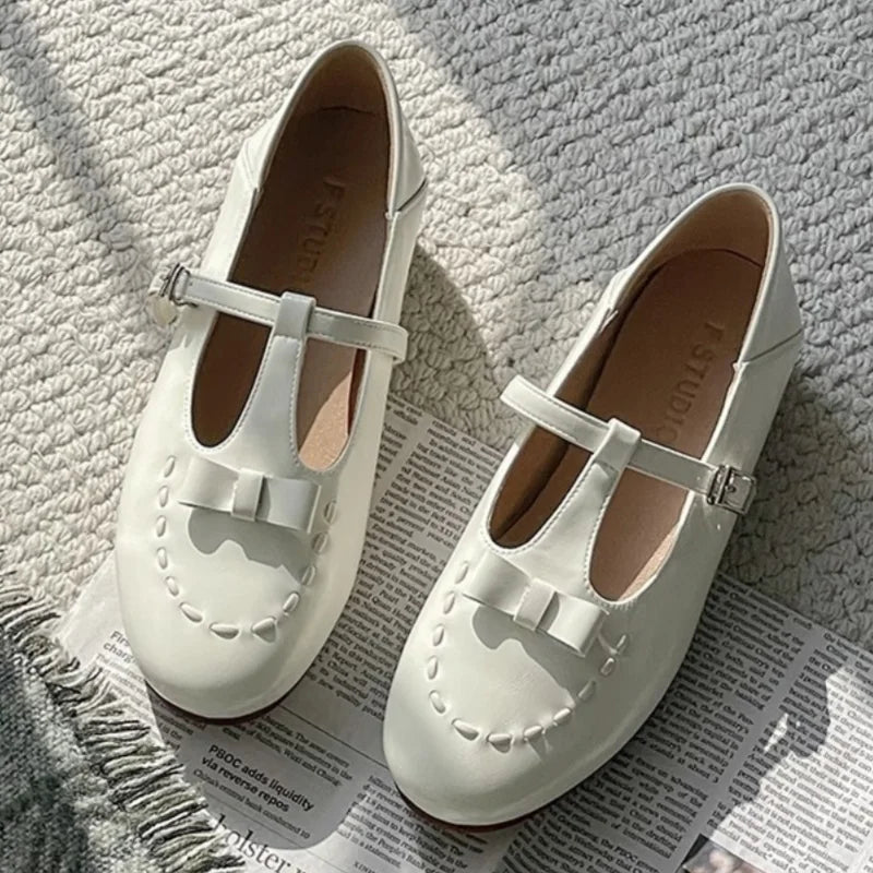 Pointed Toe Buckle Strap Flat Shoes Roman Retro Solid Color Casual Shallow Mouth Flats Comfy Soft Flat Shoes