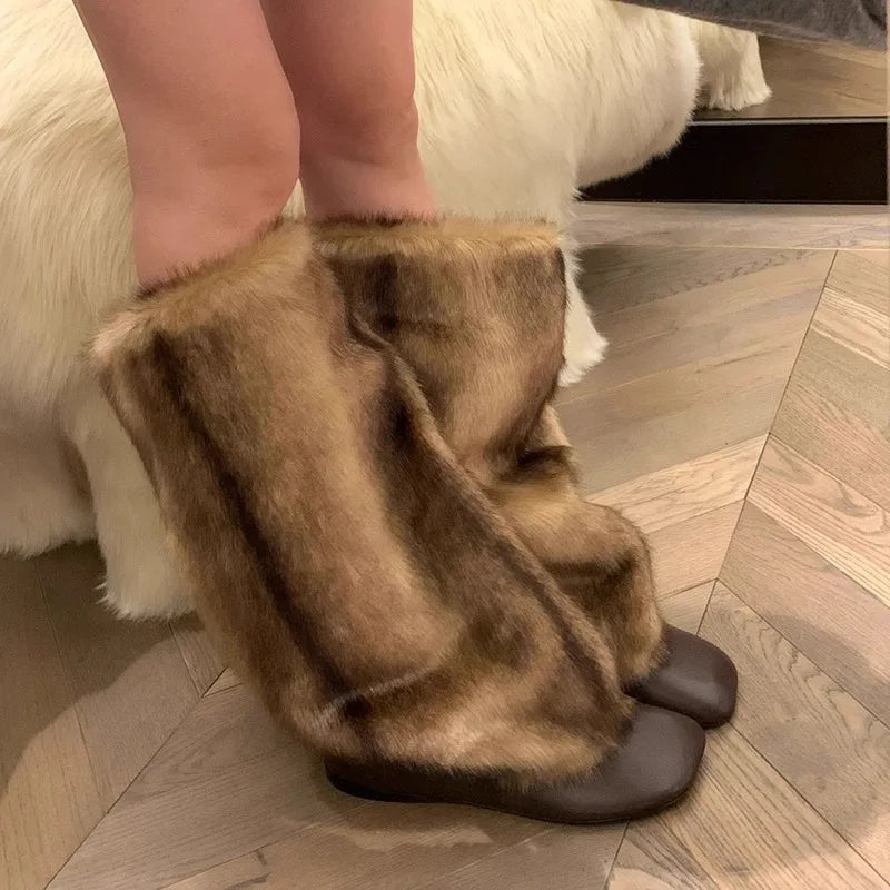 Hairy High Top Long Boots