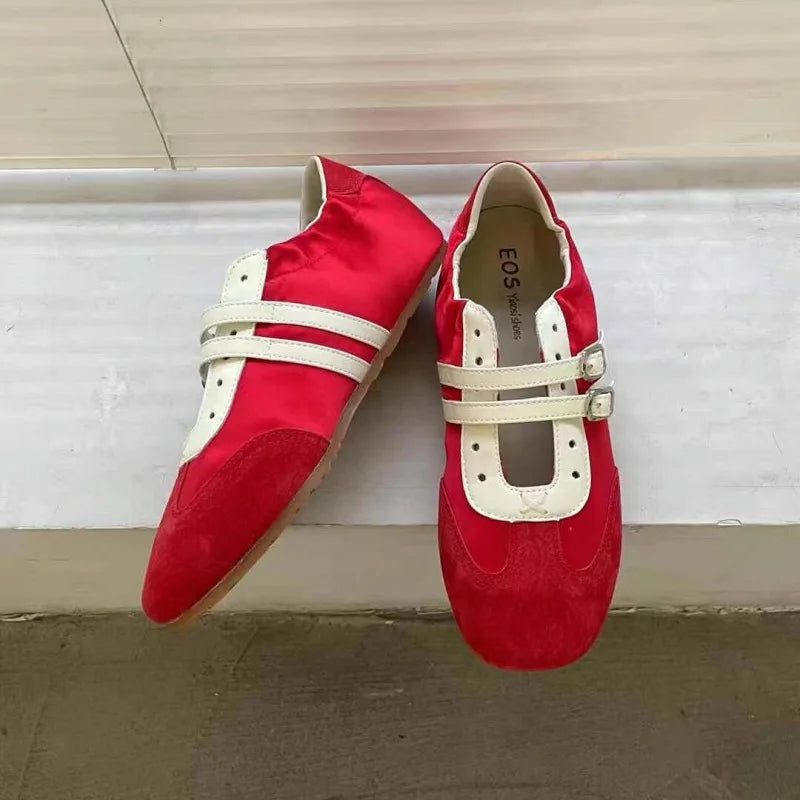 Flats Sports Shoes Sneakers Casual Shallow Loafers Shoes Walking Ballet Trend Sneakers