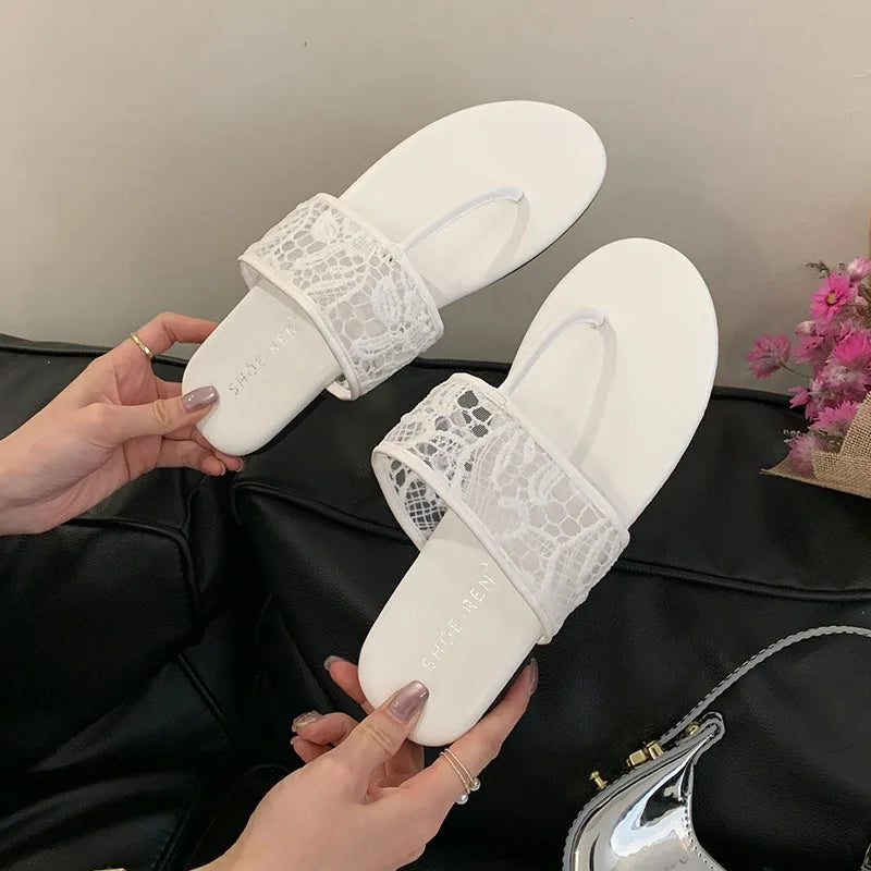 Beach Slides Round Toe Flats Slippers Shoes Flip flops Flats Sandals Shoes
