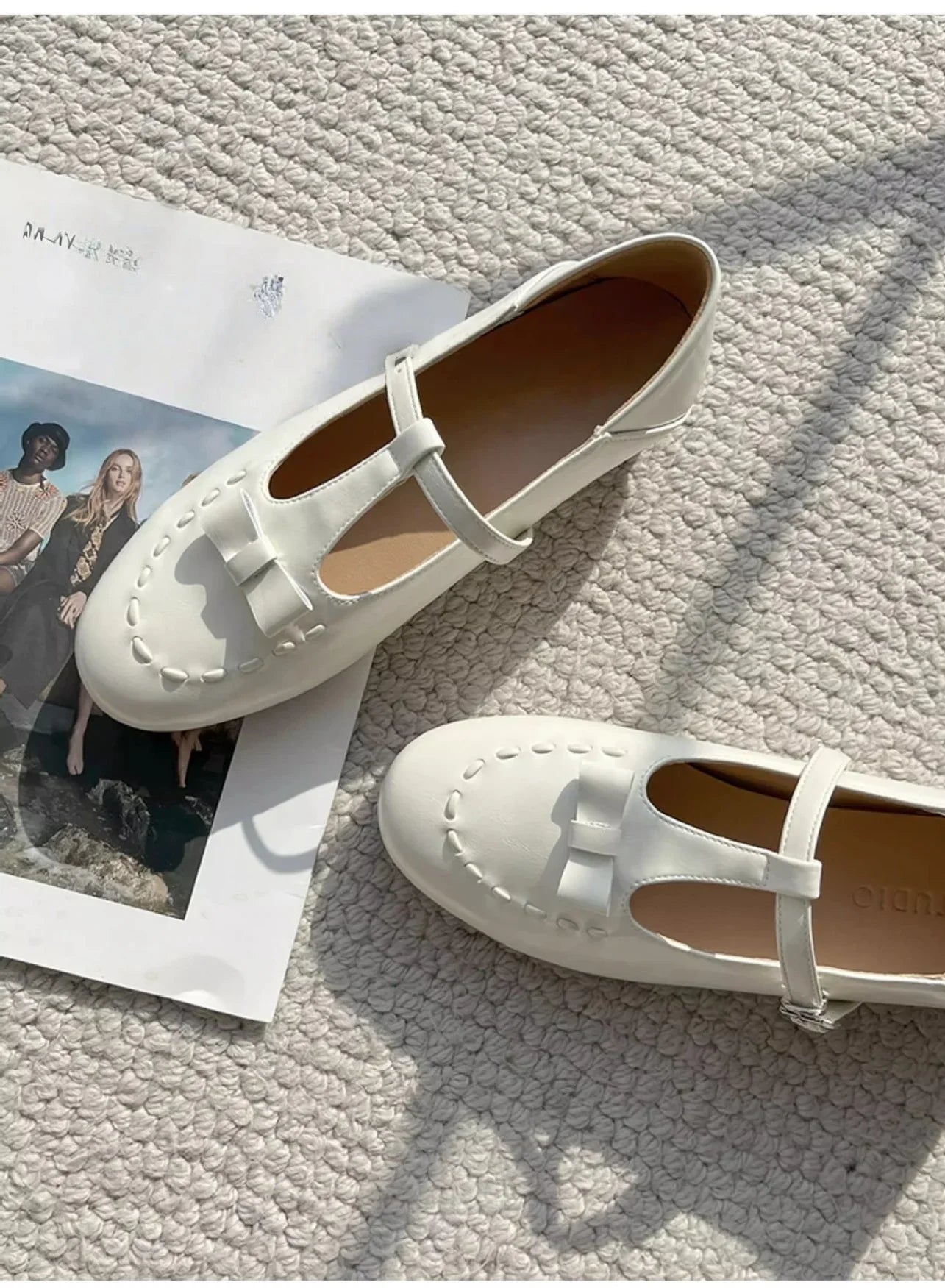 Pointed Toe Buckle Strap Flat Shoes Roman Retro Solid Color Casual Shallow Mouth Flats Comfy Soft Flat Shoes
