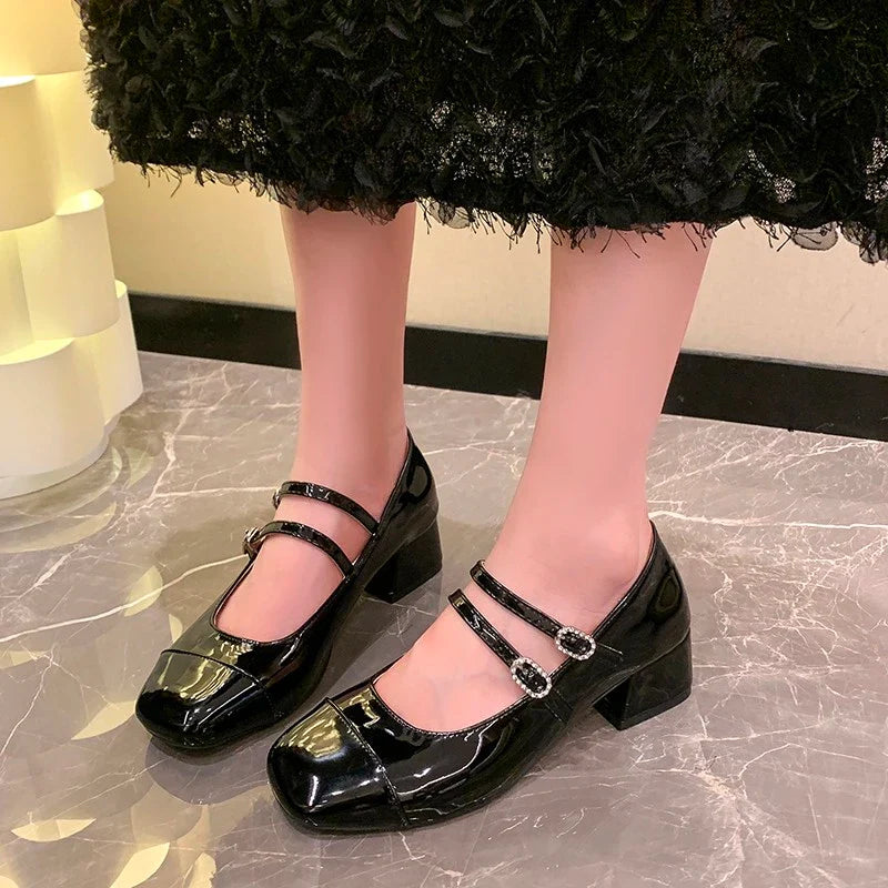 Lolita Mary Jane Shoes Causal Formal Versatile High Heel Shoes Wedding Party Elegant Dress Pumps