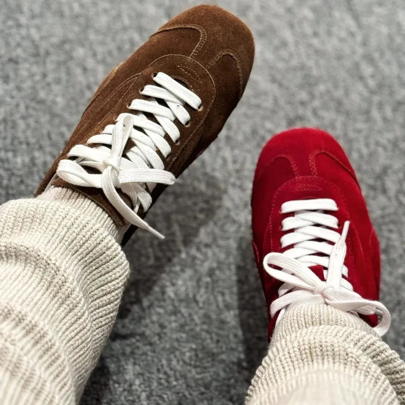 Sports Shoes Genuine Leather Thick-Soled Single Shoes 2025Retro Sports Forrest Gump German Training Shoes