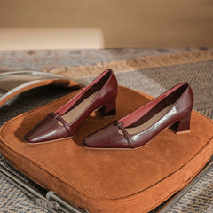 Single Shoes Femininity Thick Heel Skirt Versatile High Heelss Comfortable Square Head Pumps