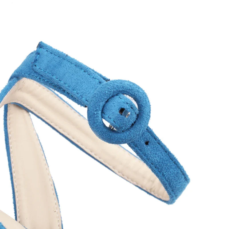 High Heels Sandals Shoes Platform Flip Flops Nude Blue Heeled Dance Party Wedding Stripper Shoes Big Size
