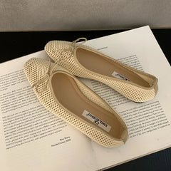 Mesh Flats Slip On Shoes Shallow Butterfly-Knot Ballet Flats Dance Shoes 2025