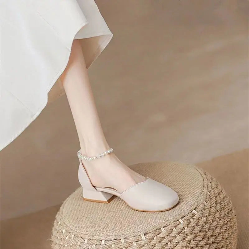 Shoes Pearl Square Heels