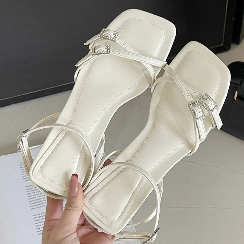 Wine Red Footwear In Heeled Sandals Shoes Buckle High Heels Sandals Pumps Shoes Big Size