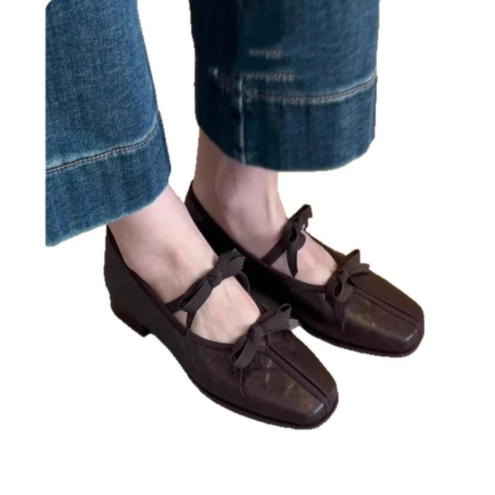 Flats Loafers Shoes Square Toe Sandals Woman Sandals Casual Trend Brand Lolita Dress Zapatos De Mujer
