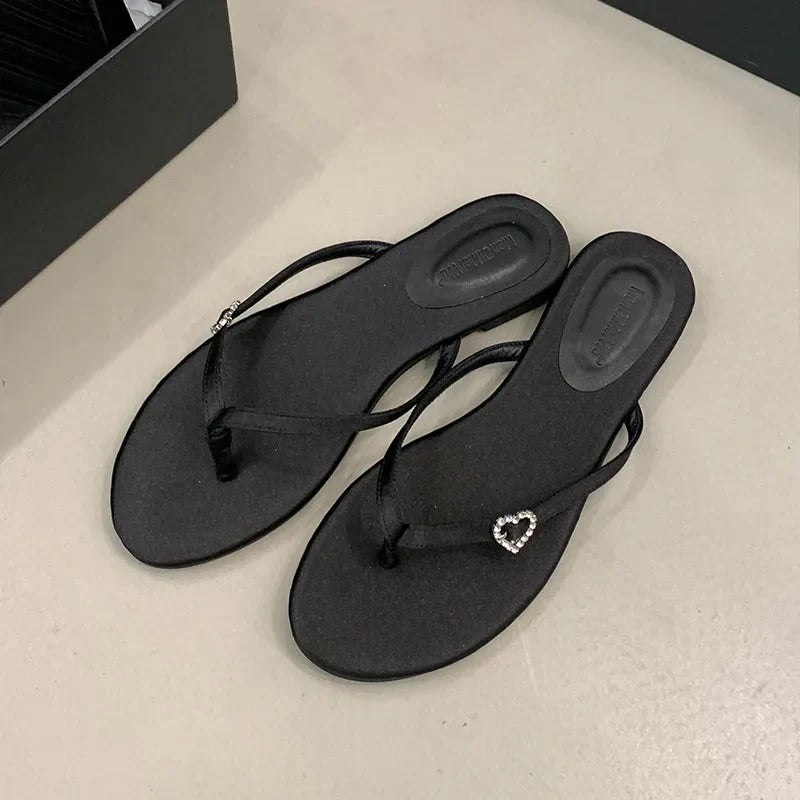 Round Toe Flats Slippers Shoes In Beach Slides Flats Sandals Shoes Flip flops