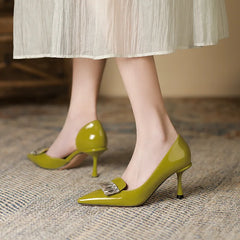 Sandal Slip-on Loafers Shoes Strappy Heels Shallow Mouth Girls Pointed Elastic Band Stiletto Fashi