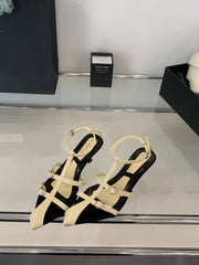 Pointed Heel Sandals Ankle Strap Open Toe All-Match Beach Shoes Peep Comfort High Girls Stiletto Gladiator Pump