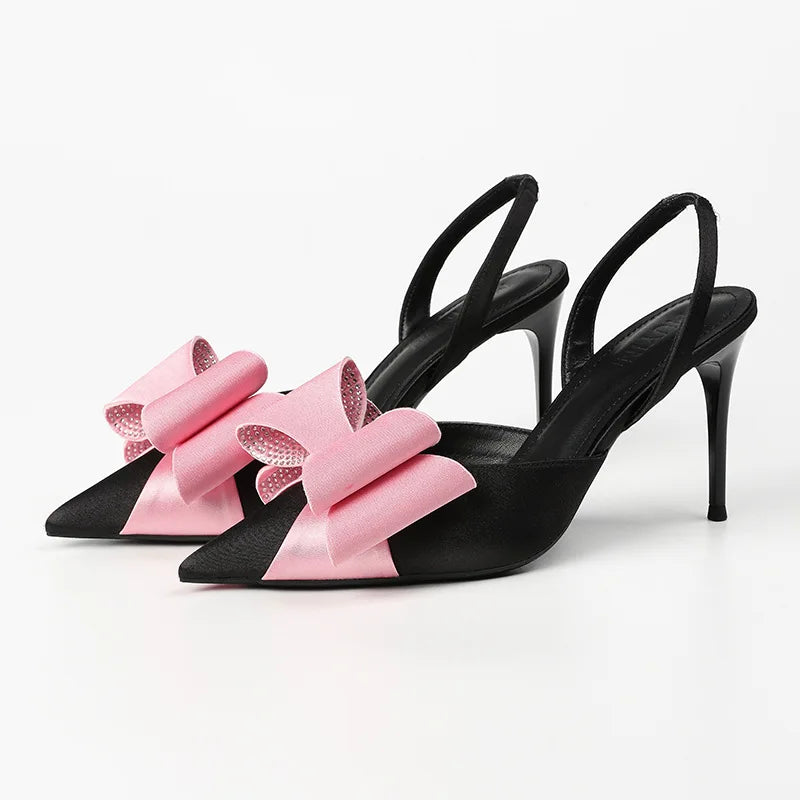 Beige Heeled Sandals Wedding Shoes Shallow Mouth Black High Lace Up Comfort Party Girls Stiletto Clear Pointed Rubber Silk