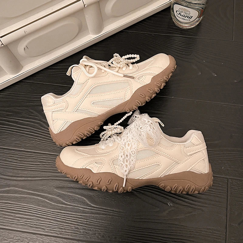 Sport Mesh Sneakers Breathable Shoes Casual Running Mujer Zapatos Lace Up Walking Sandals Mujer