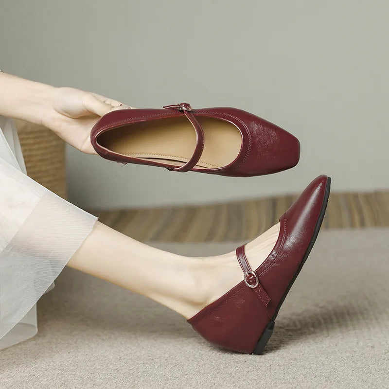 mary janes shoes woman height increasing flats soft leather ankle belt mocasines elevator shoes zapatos de mujer 2025
