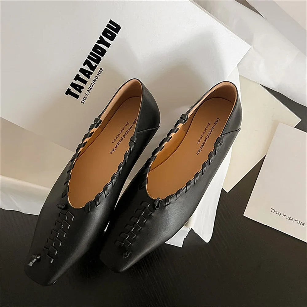 Loafers Walk Loafers Genuine Leather Slip On Flats Shoes Soft Ballet Flats Woman Gold