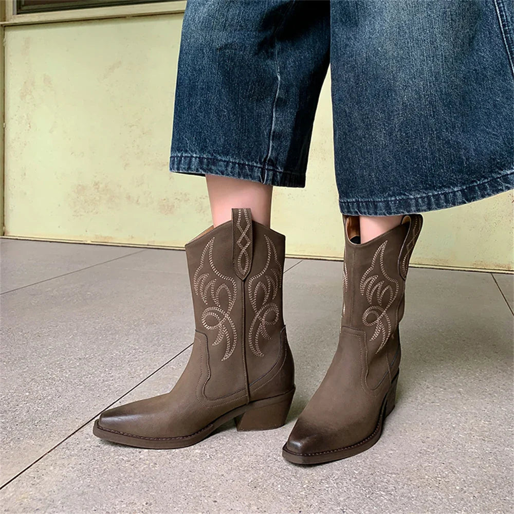 Embroidered Western Cowboy Boots