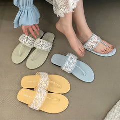Beach Slides Round Toe Flats Slippers Shoes Flip flops Flats Sandals Shoes