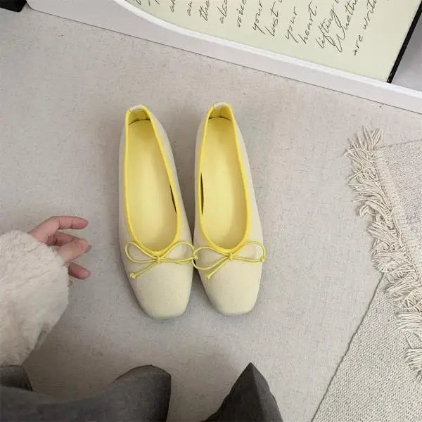 Increas Height Shoes Square Toe Casual Sneakers Clogs Platform All-Match Dress Flats Slip-on M