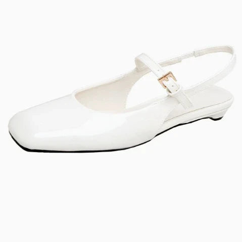 French Bag Head Mary Jane Sandals One-word Buckle Belt Rear Empty Flat-soled Temperament Single Shoes