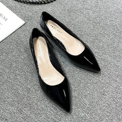 elegant patent leather shoes pointed toe candy color low heel pumps shallow mouth single leather pumps big size 43