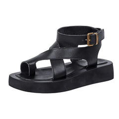 Sandals Clip Toe Sandals Genuine Leather Roman Shoes Sandals