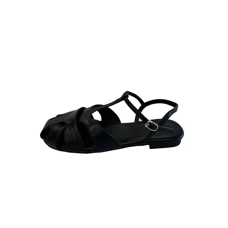 Retro Style Hollow Out Flats Sandals Party Dress Gladiator Shoes Zapatos De Mujer