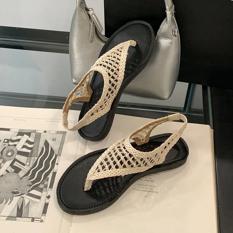 Flats Sandals Slides Shoes Beach Flip flops Round Toe Flats Sandals Shoes