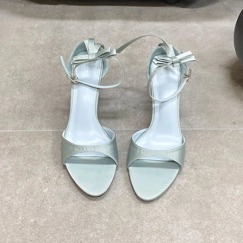 Butterfly-Knot Footwear Pumps High Heels Shoes Pointed Toe Thin Heels Shoes 2025
