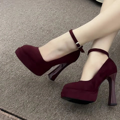 Nightclub Platform High Heel Mary Jane Shoes Elegant Shallow Buckle Shoes 2026 Party Dress Pumps