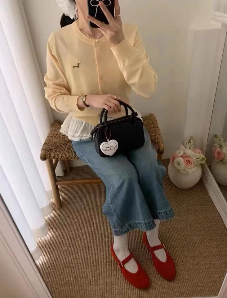 Leather Mary Janes Flats Shoes Cow Suede Buckle Strap Ballet Flats Shoes Shallow Soft Casual Loafers
