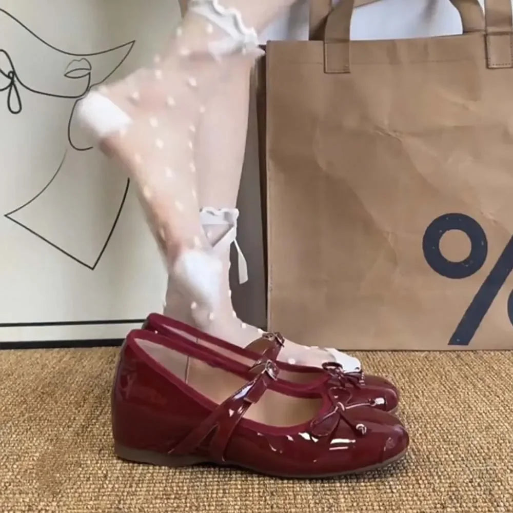 Mary Jane Shoes Bow Shoes Casual Low Heel Dresses Street Style Shoes