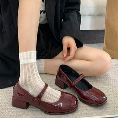 Shoes Woman Oxfords All-Match British Style Footwear Leather Preppy Dress Retro Med Mary Janes