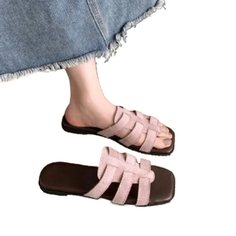Slippers Flat Bottom Non-slip Outdoor Open Toe Beach Sandals Design Slides