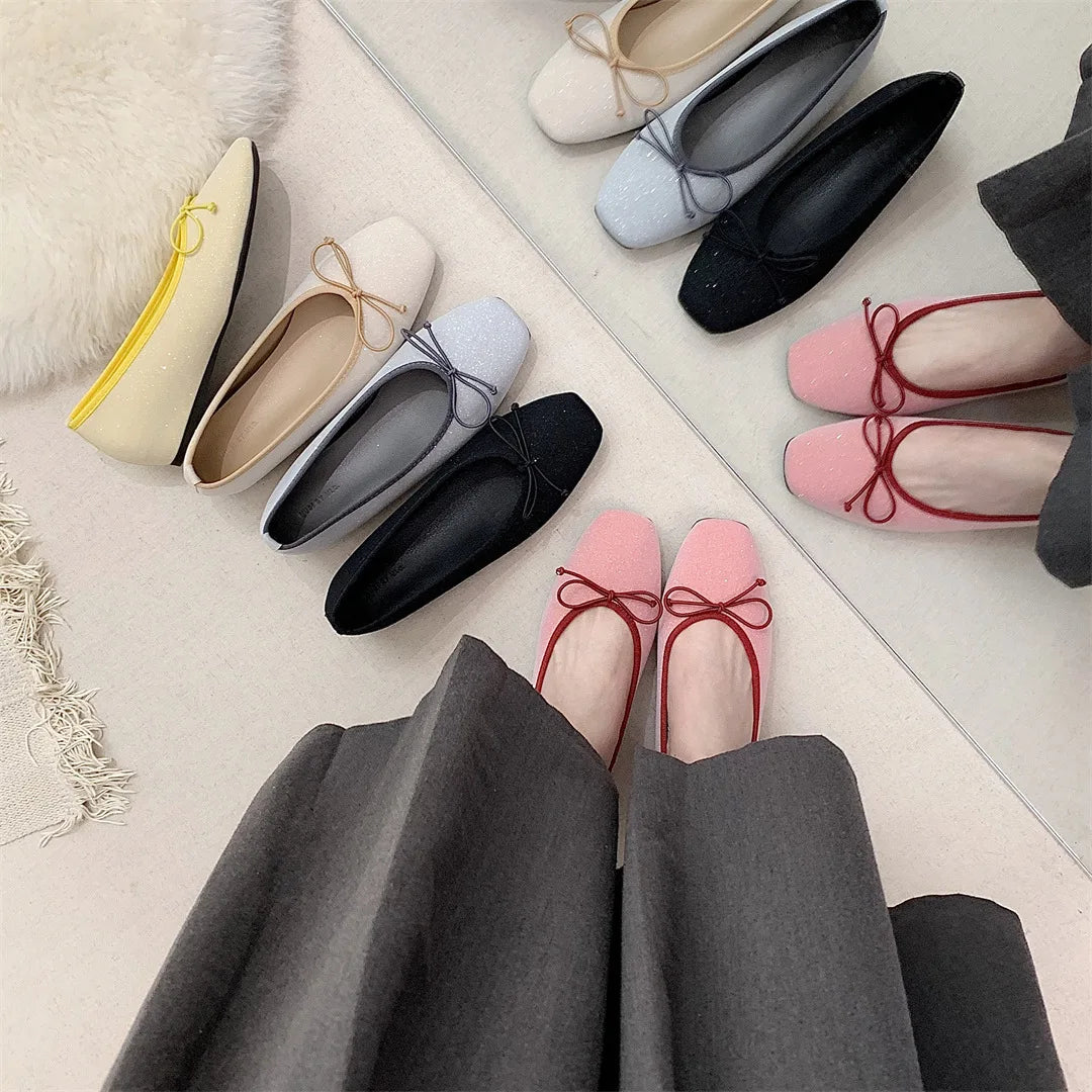 Increas Height Shoes Square Toe Casual Sneakers Clogs Platform All-Match Dress Flats Slip-on M