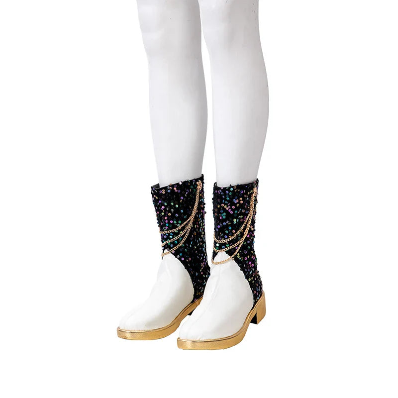 Mira Cosplay Costume Wig Shoes Black Coat Singing Suit Song-Promotion Costume Halloween Party Role Playing Outfit