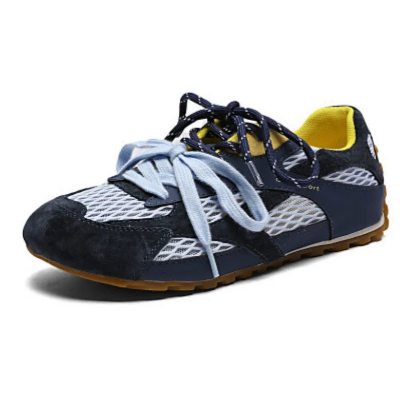 Outdoor Running Shoes Comfortable Lace Up Sneakers Casual Flats Soft Flat Sneakers Shoes