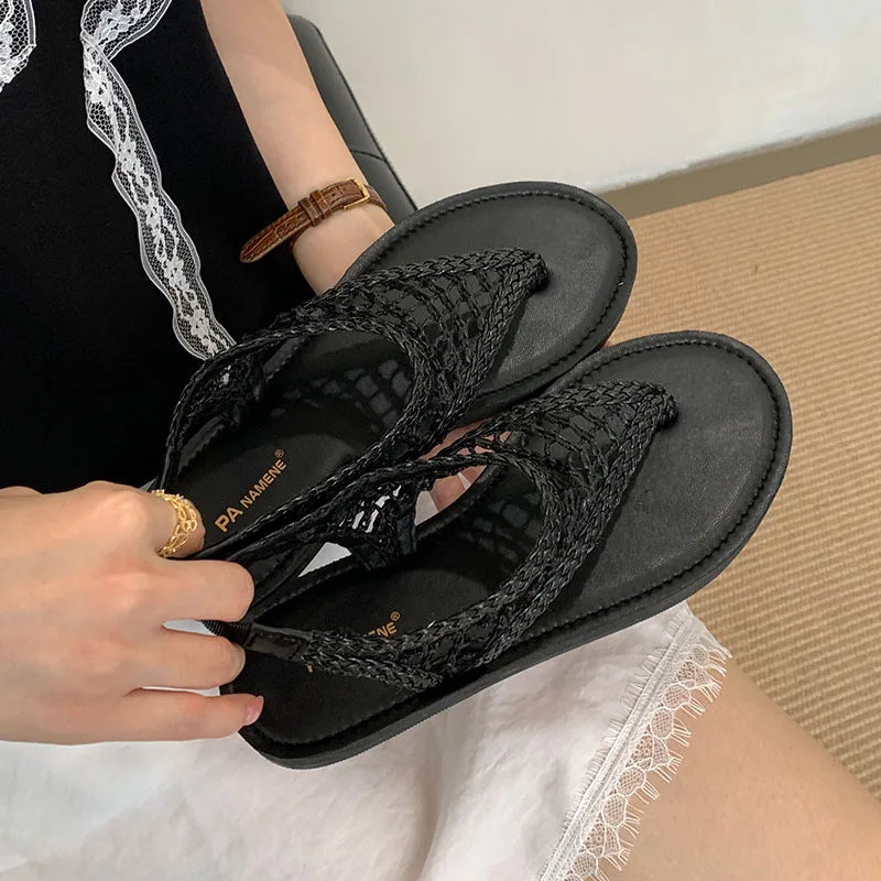 Flats Sandals Slides Shoes Beach Flip flops Round Toe Flats Sandals Shoes