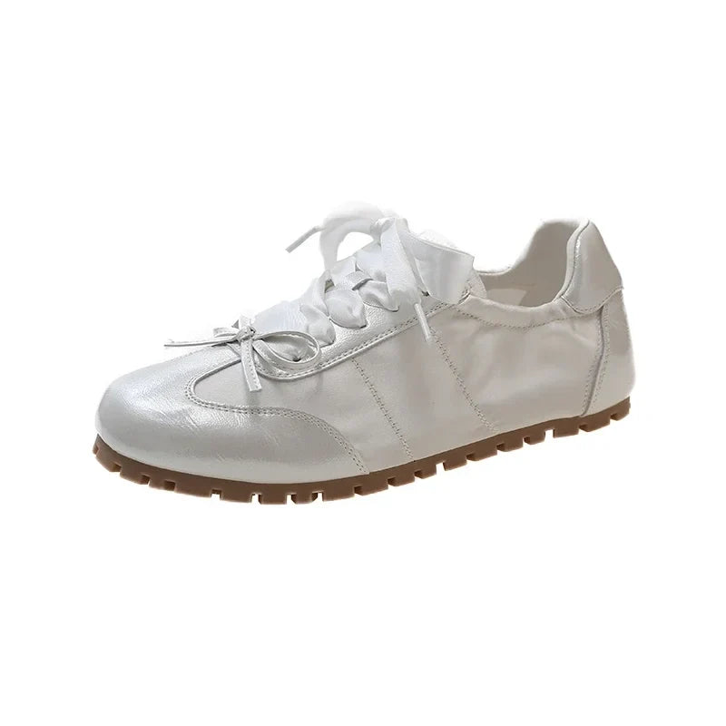 Sneakers Flats Shoes Comfort Lace Up Non Slip Flats Outdoor Walk Shoes