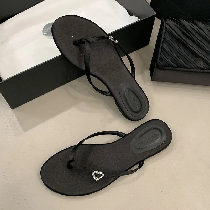 Round Toe Flats Slippers Shoes In Beach Slides Flats Sandals Shoes Flip flops