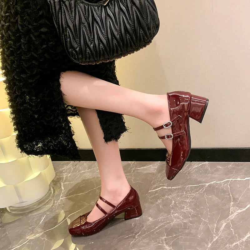 Lolita Mary Jane Shoes Causal Formal Versatile High Heel Shoes Wedding Party Elegant Dress Pumps